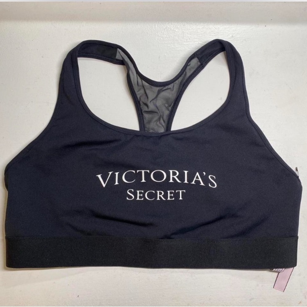 Victoria's Secret Black Sports Bra with Mesh Racerback